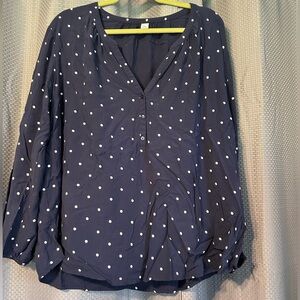Old Navy Shirt. Navy with white polka dots.